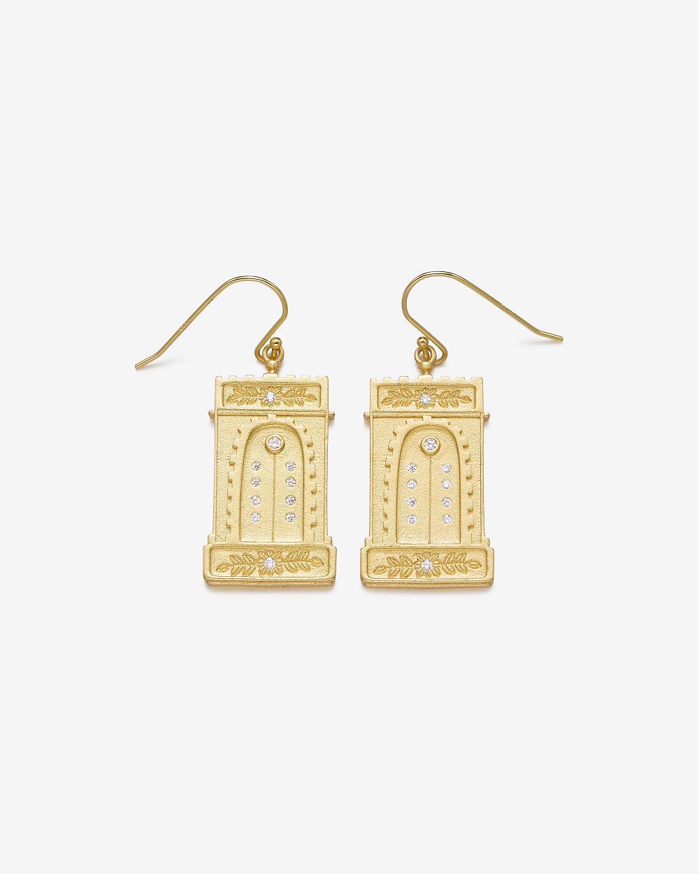 JW PEI Roman Arch Earrings Women Jewelry Gold / White | SG1061BC