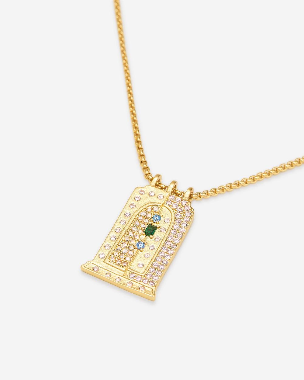 JW PEI Roman Small Arch Pendant Necklace Women Jewelry Gold / Multicolor | SG1056LH