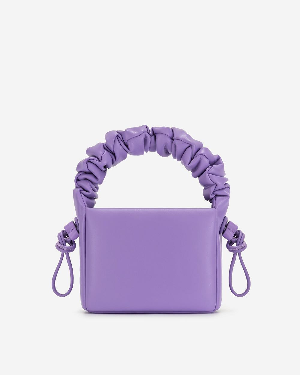 JW PEI Rylee Pleated Drawstring Top Handle Women Handbag Purple | SG1378EX