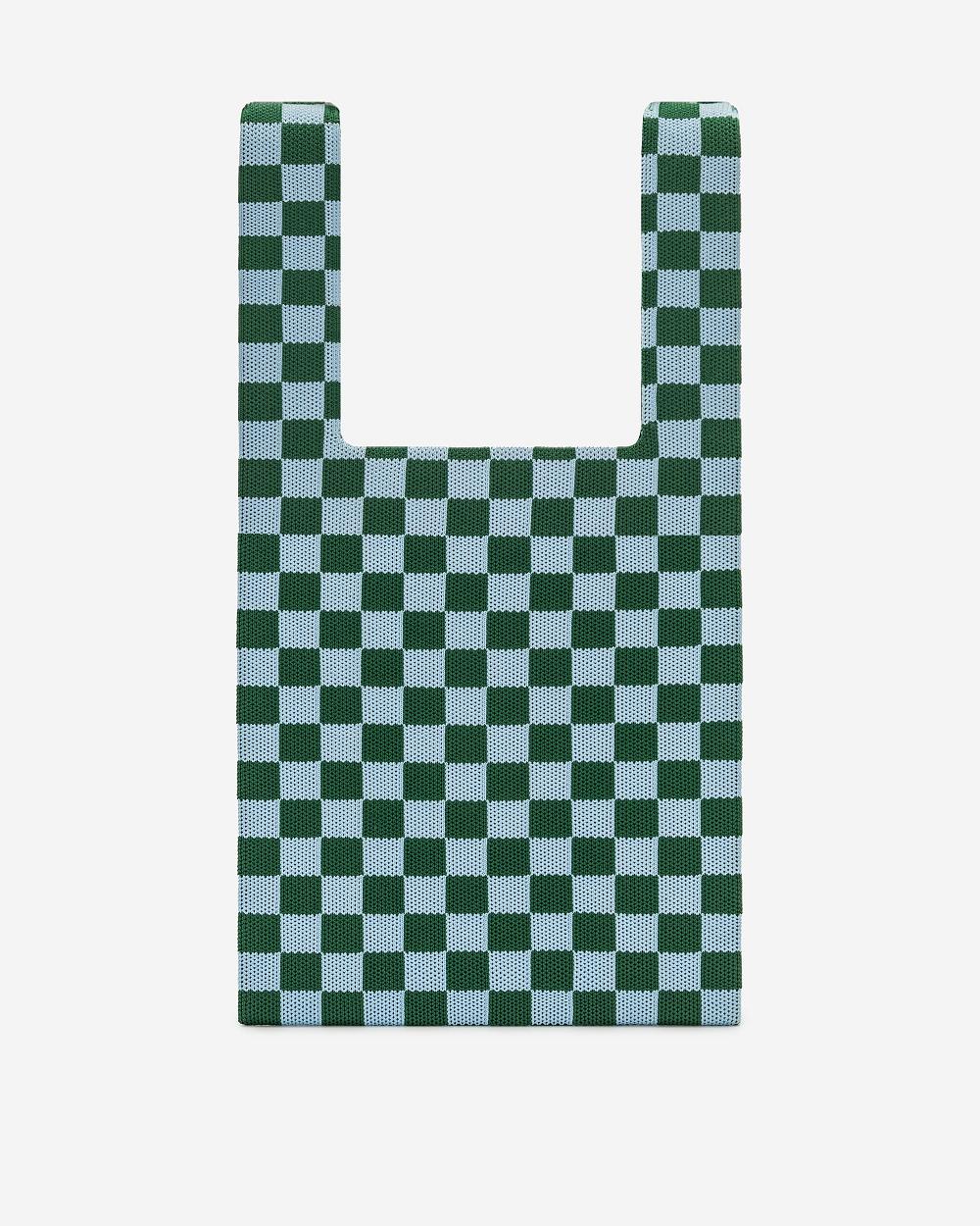 JW PEI Shea Checkerboard Knitted Women Tote Bags Green | SG1170EX