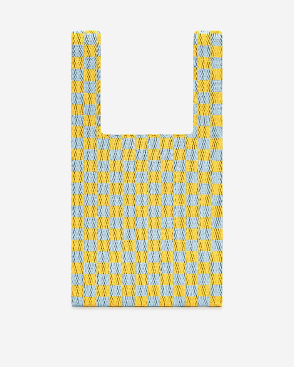 JW PEI Shea Checkerboard Knitted Women Tote Bags Yellow | SG1171RW